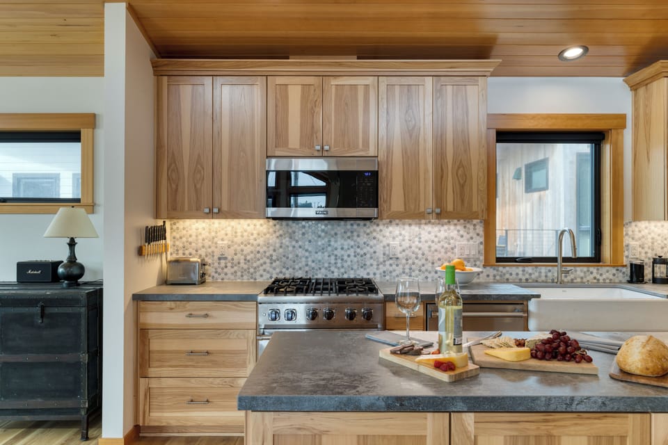 Ample counter space in the kitchen.