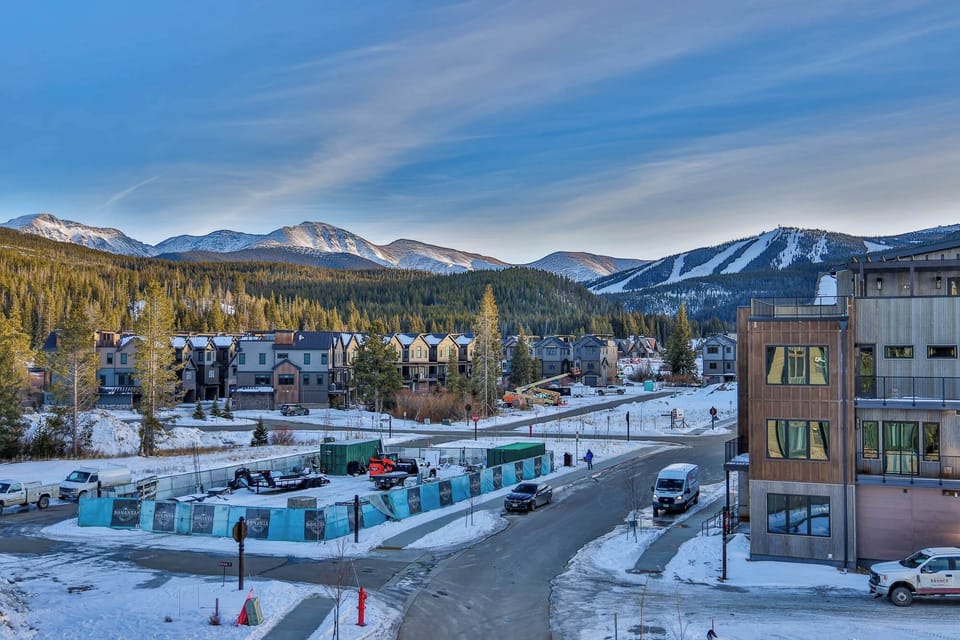 Panoramic mountain and ski resort views from the property.