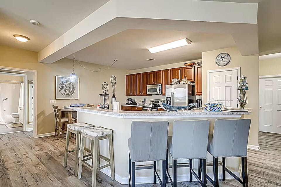 A closer look at the Breakfast Bar and the Kitchen.