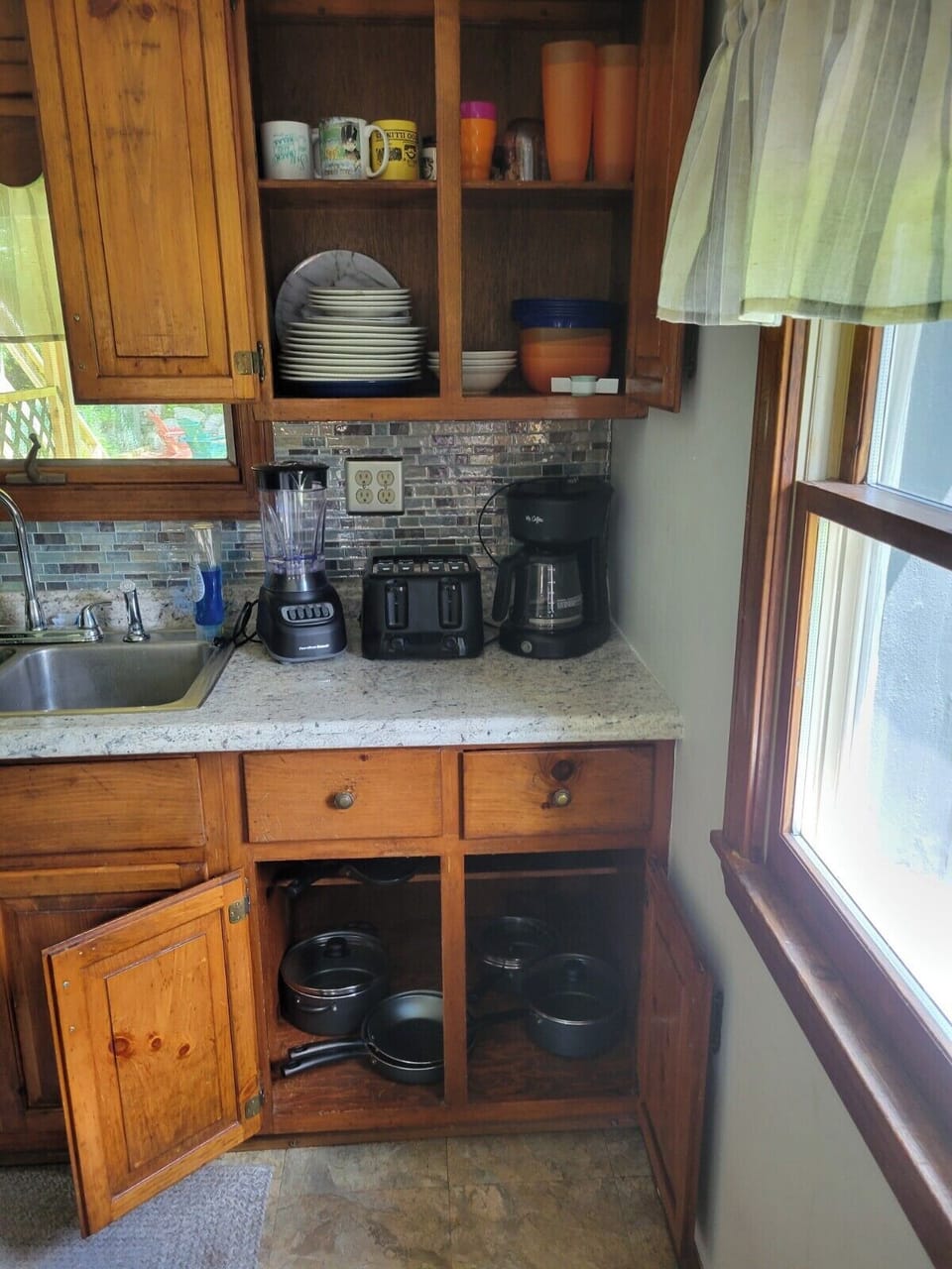 display of cookware, appliances and dishes