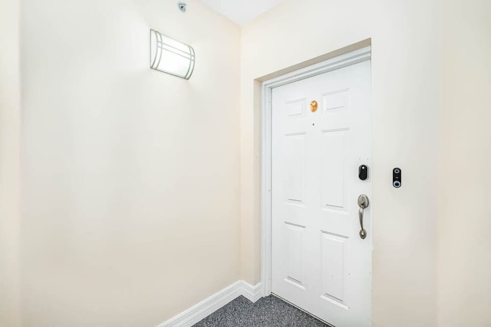 When you get off the elevator on the 10th floor, condo is to the left