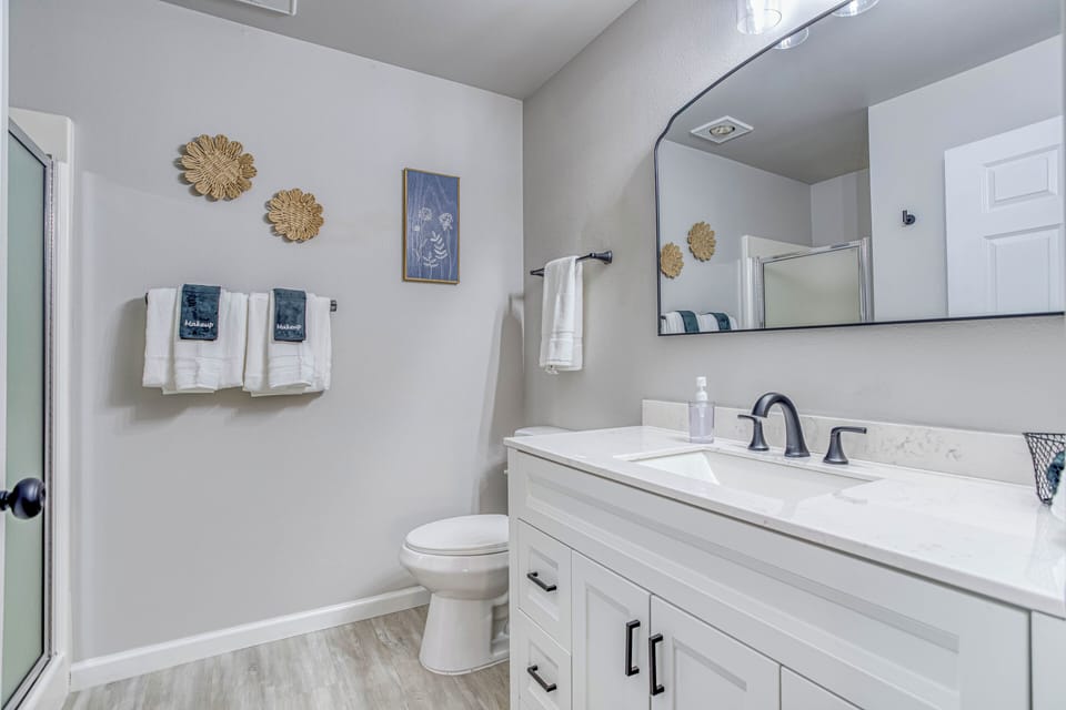 Master ensuite bathroom with shower.