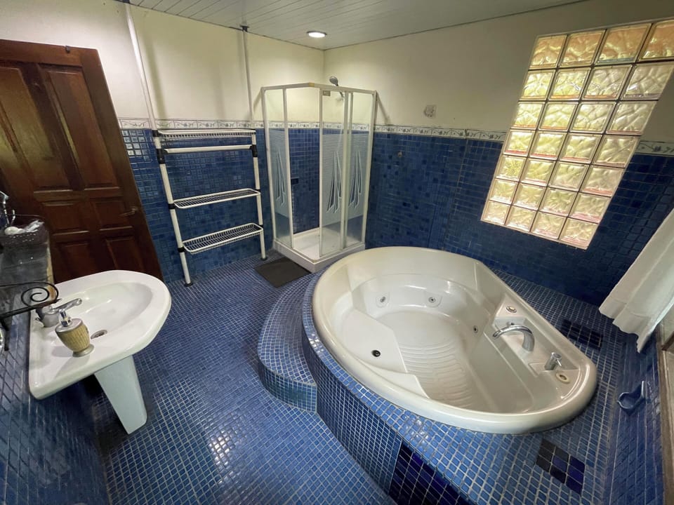 Executive Studio Suite, Balcony, Garden View | Bathroom | Towels, soap, shampoo, toilet paper