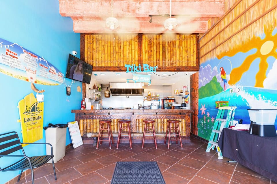 Adorable poolside Tiki bar