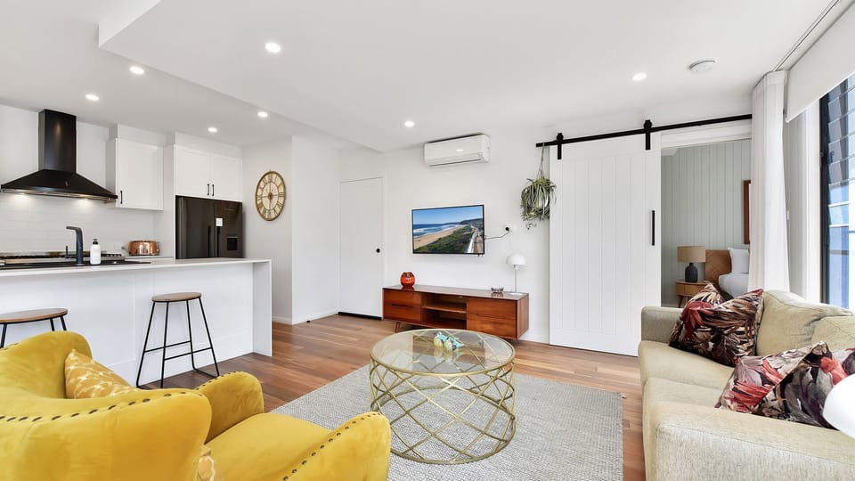 Open-plan kitchen and lounge with natural flow