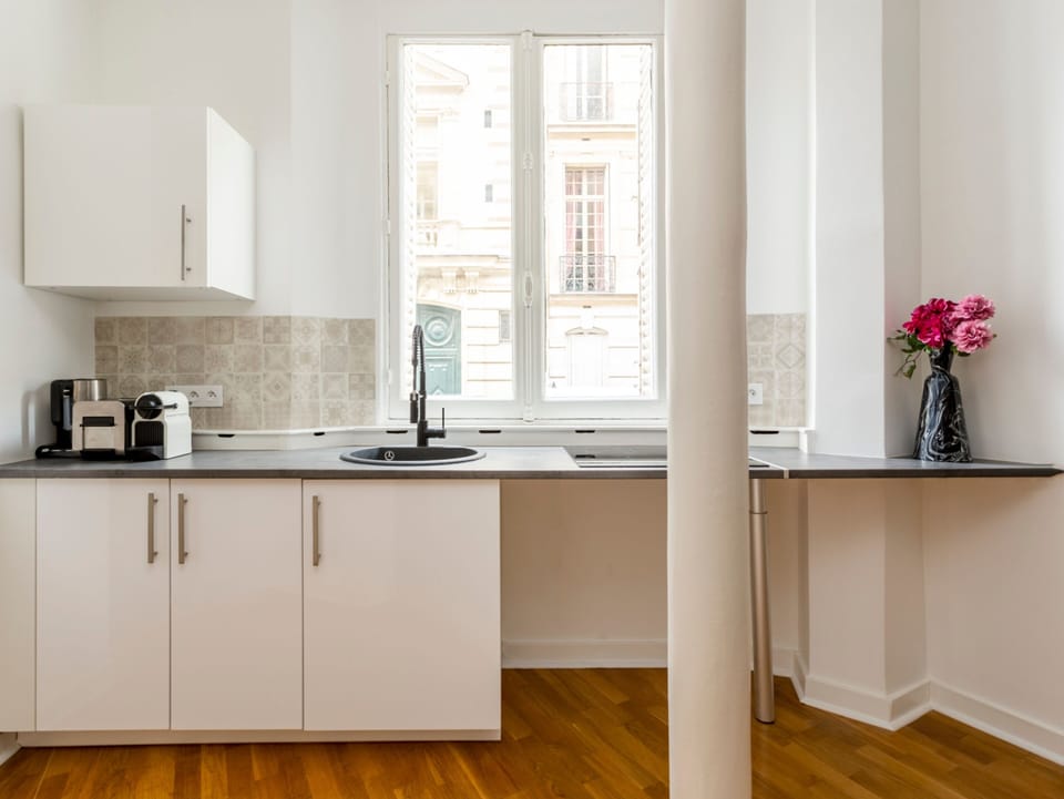 Apartment, City View | Private kitchen | Fridge, microwave, stovetop, electric kettle