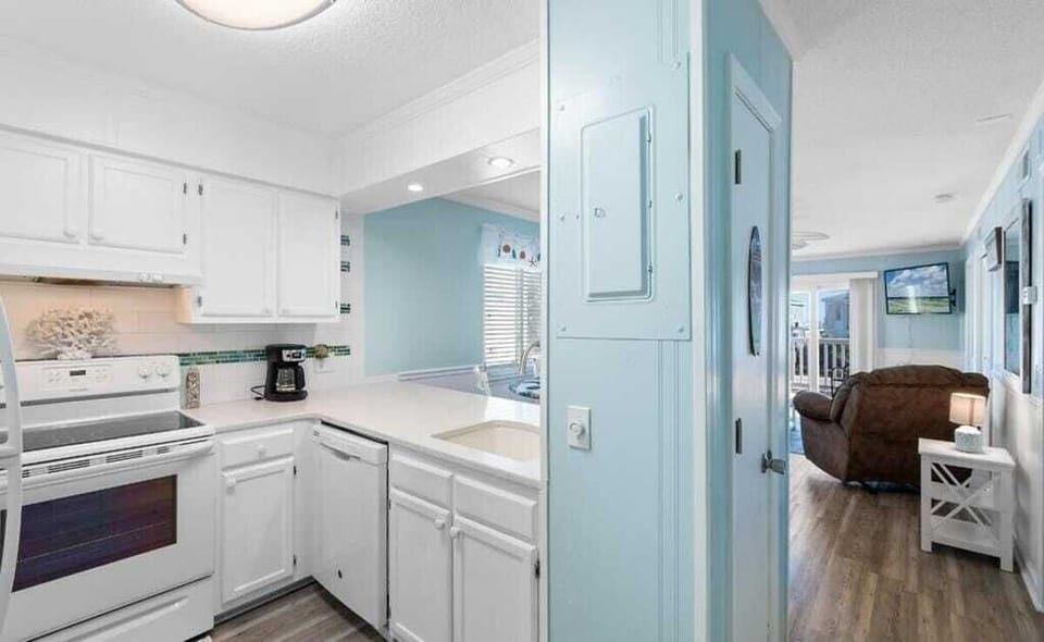 Kitchen with composite countertops