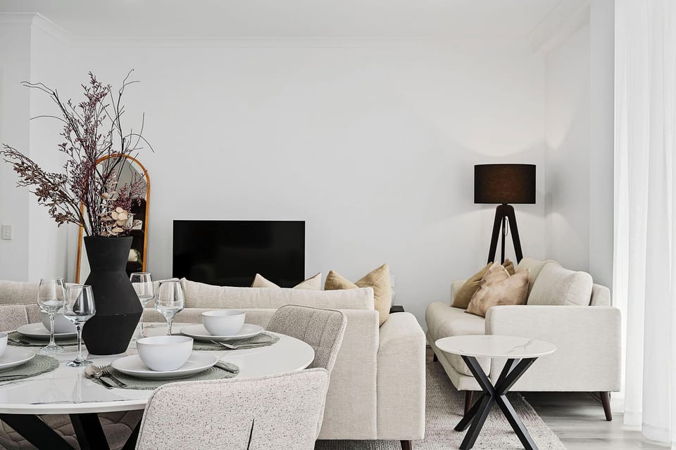 Elegant corner with soft lighting and refined décor touches.