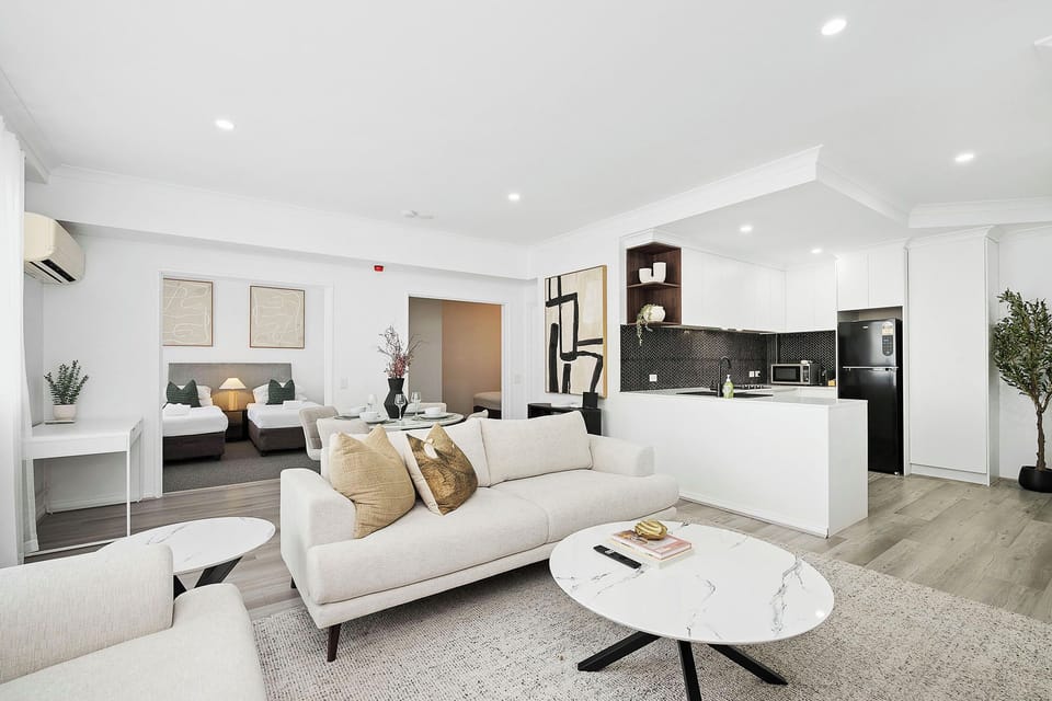 Stylish open living space with seamless flow to the kitchen.