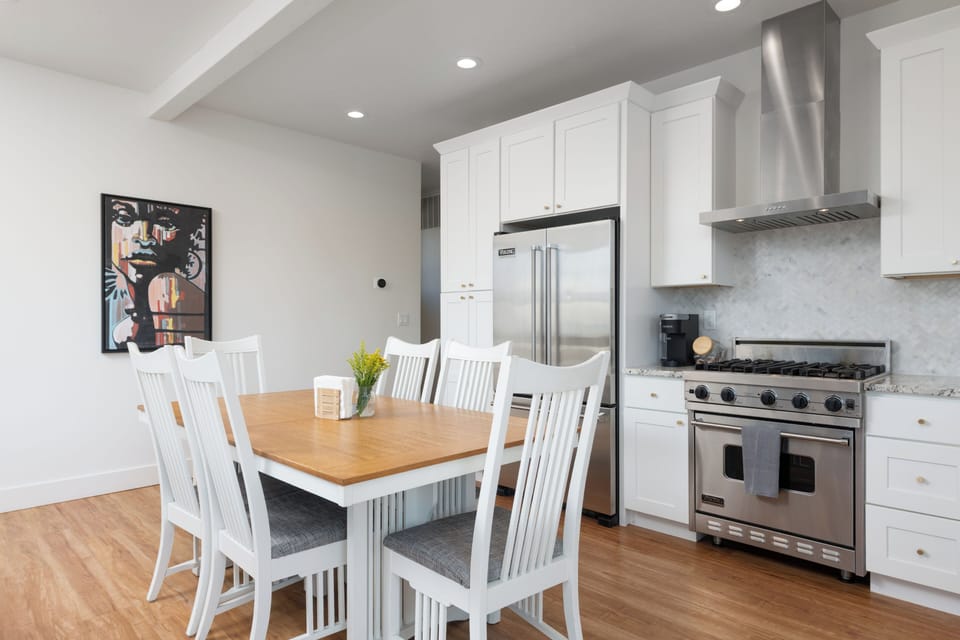 Chef's kitchen with Viking appliances. You'll find everything you need to cook your favorite meals in this well stocked kitchen. 