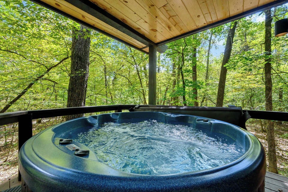 Bask in bubbling bliss in the private hot tub​