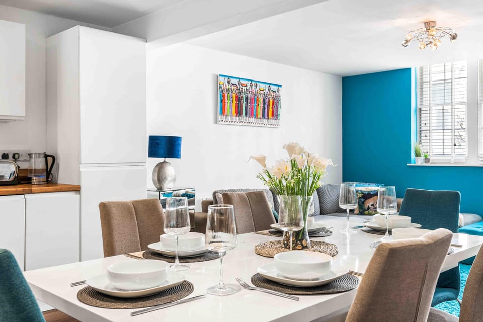 Stylish open-plan living and dining area with bright interiors.