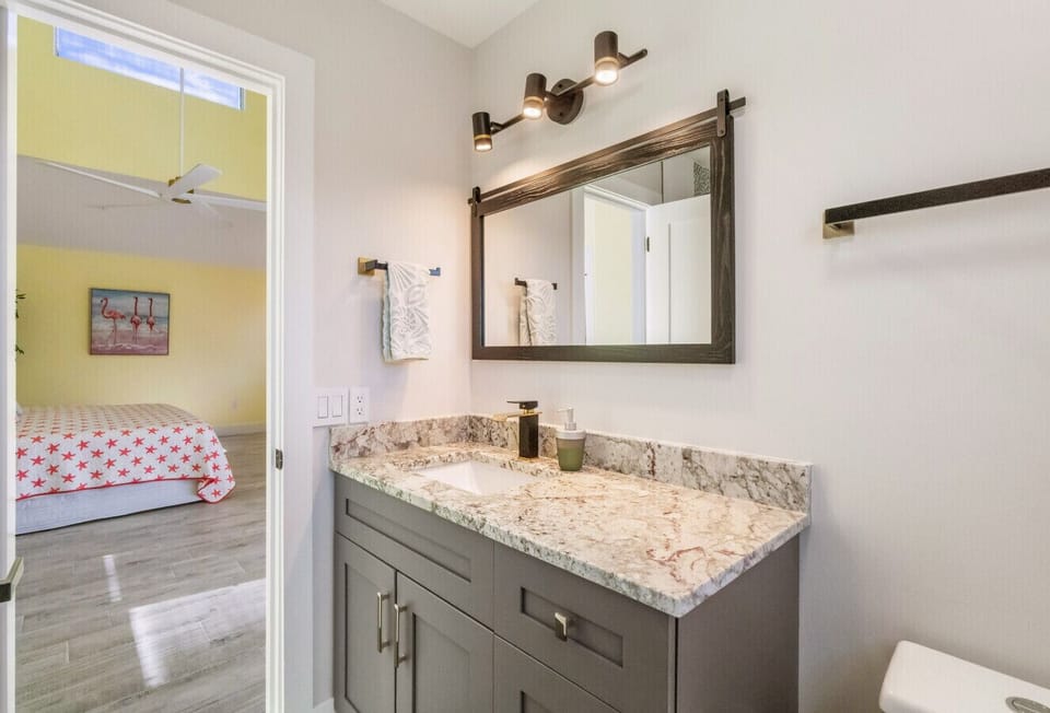 Your private en suite oasis — bright, fresh, and perfect for getting ready for a day in the sun ☀️