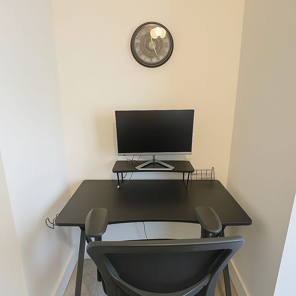 Work desk in guest bedroom