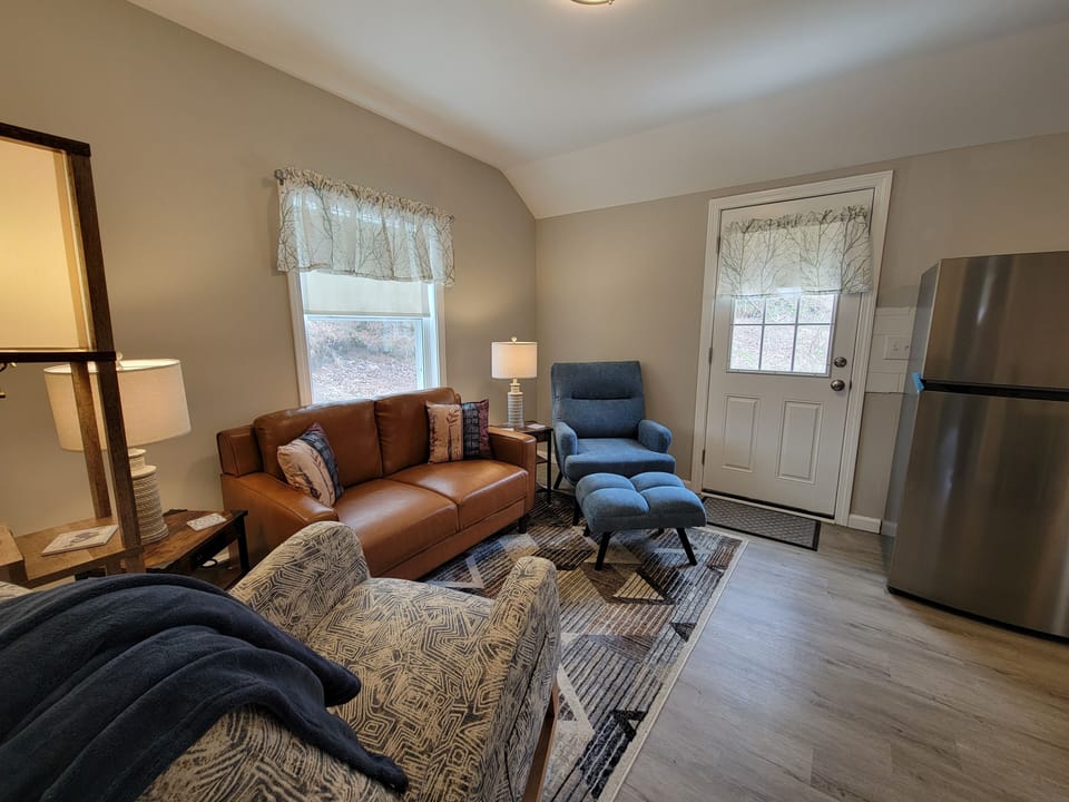 sitting area and back door