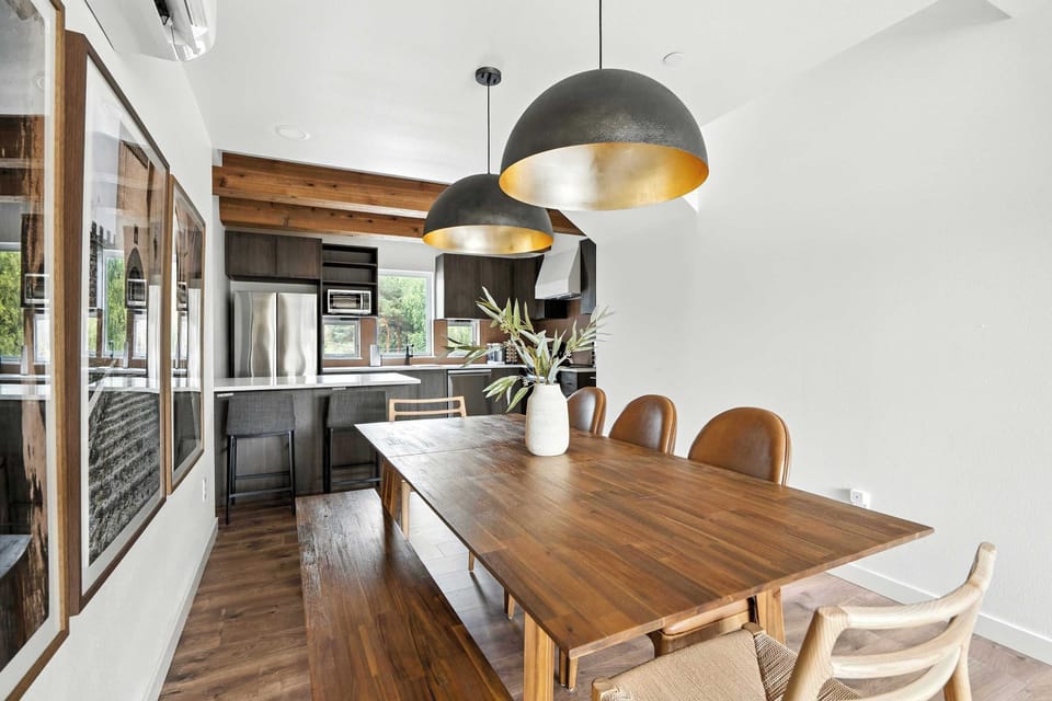 Dining room open to the kitchen.