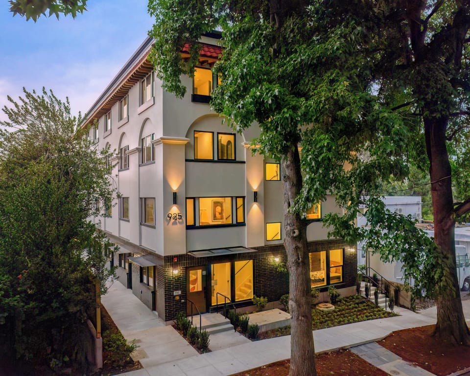 Exterior evening view from NE 23rd.