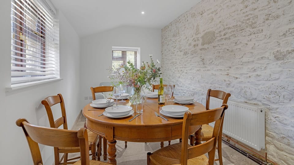 The table can be extended for extra serving space if you've planned a feast.