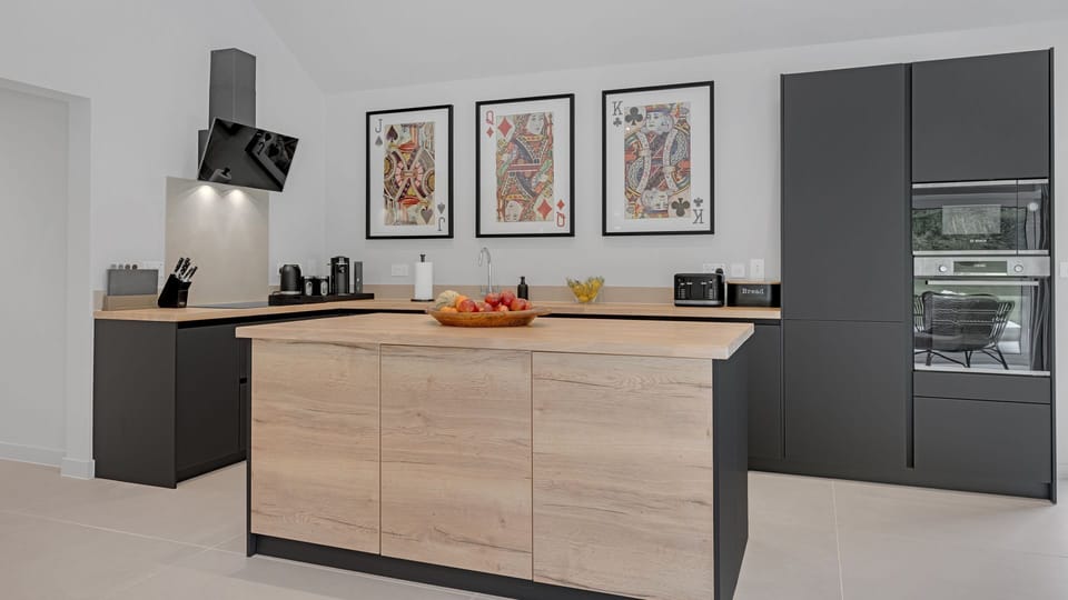 In the kitchen is an oven and hob, microwave, fridge/freezer and everything else you have come to rely on.