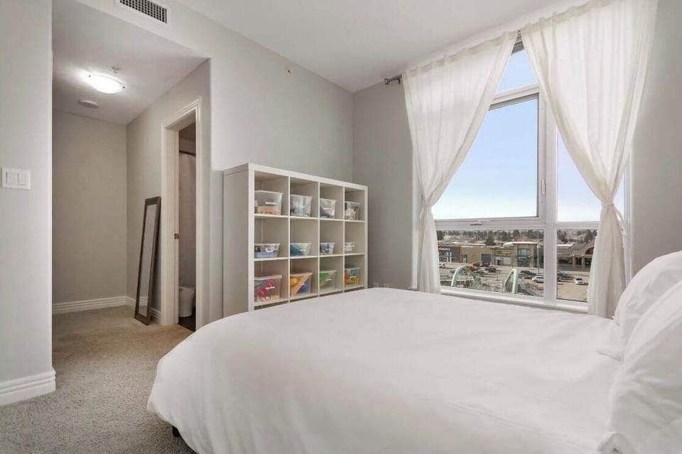Spacious bedroom with storage
