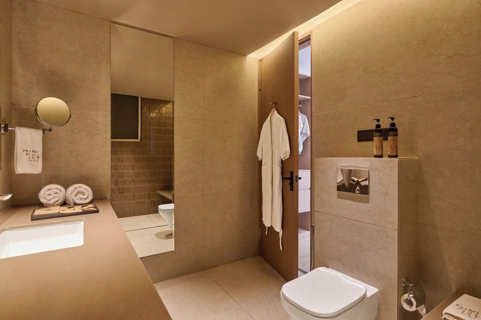 Superior Studio | Bathroom | Shower, free toiletries, hair dryer, slippers
