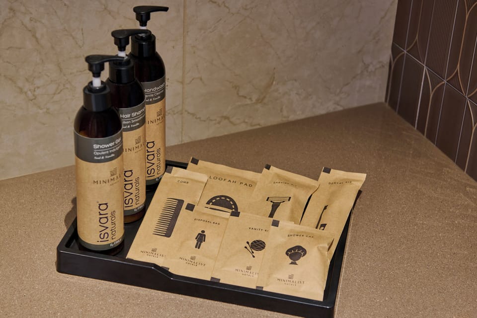 Shower, free toiletries, hair dryer, slippers