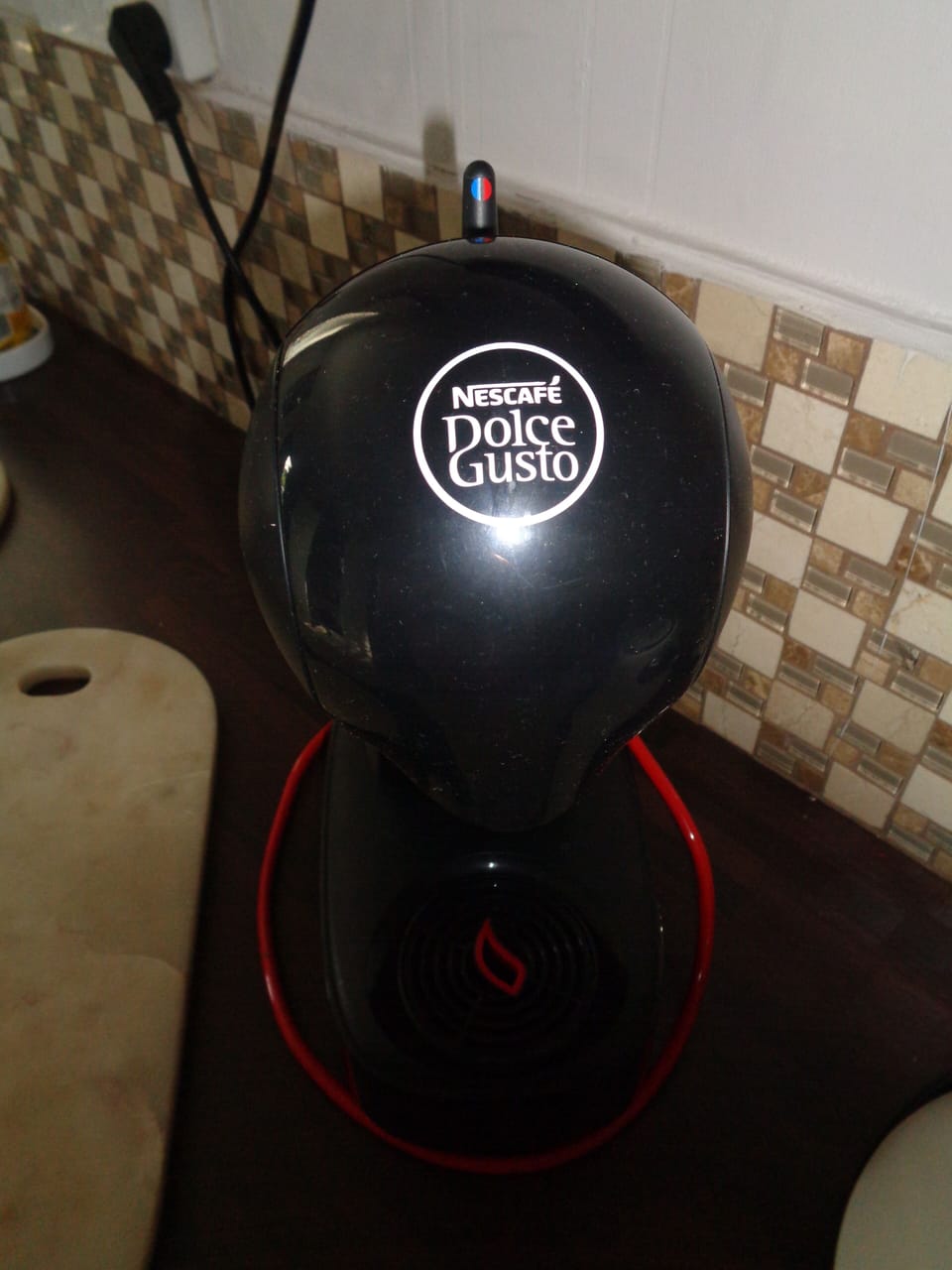 Nescafe dolce gusto coffee machine, pods available at the supermarket