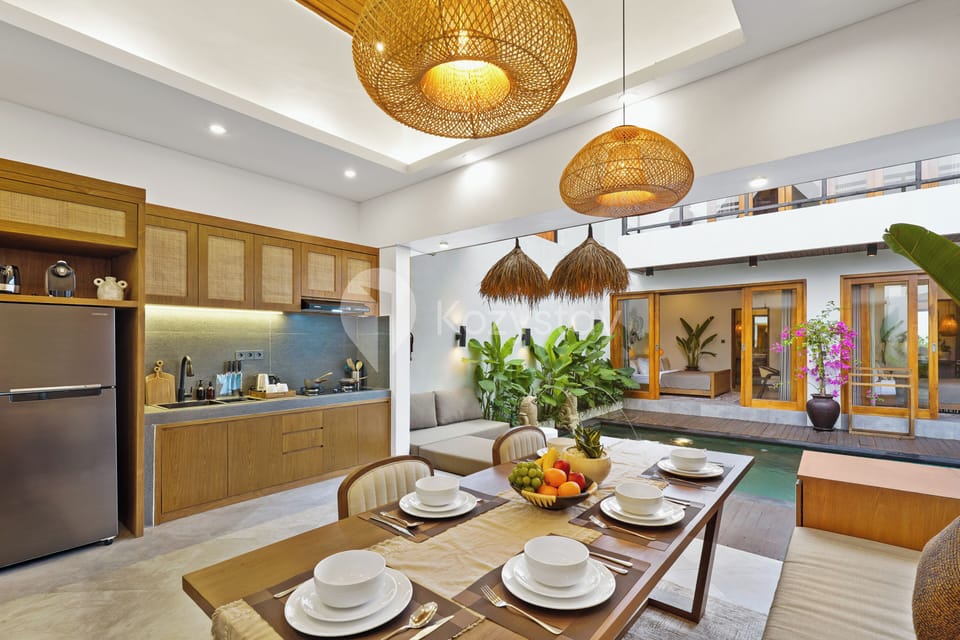 Villa, 3 Bedrooms, Balcony, Pool View | Private kitchen | Full-size fridge, microwave, stovetop, toaster