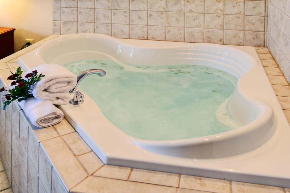 Combined shower/tub, free toiletries, hair dryer, towels