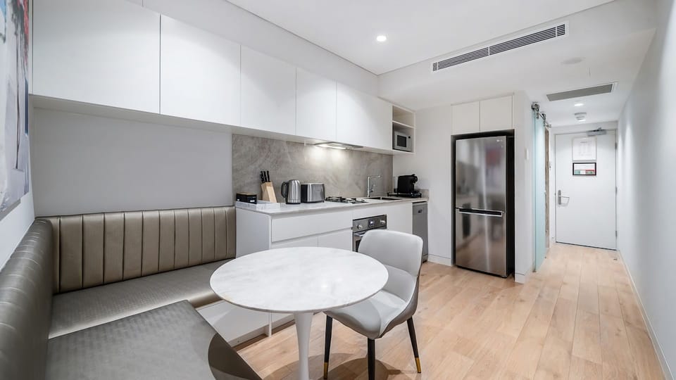 Enjoy meals or morning coffee in your private dining corner.