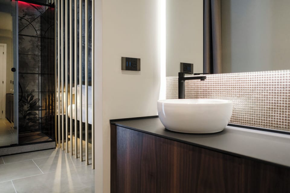 Luxury Suite, Private Pool | Bathroom | Separate tub and shower, hair dryer, bathrobes, slippers