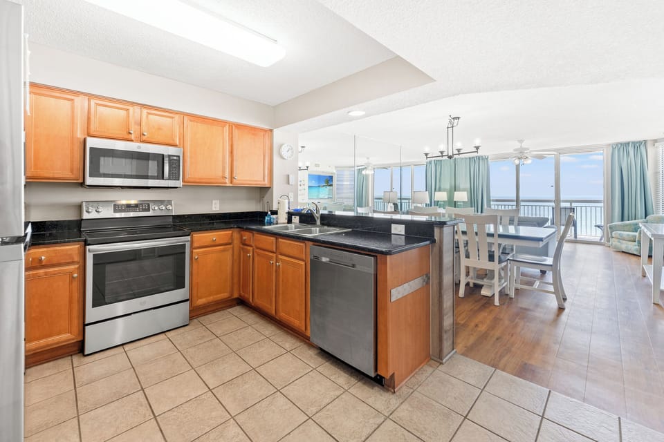 Open floor plan kitchen