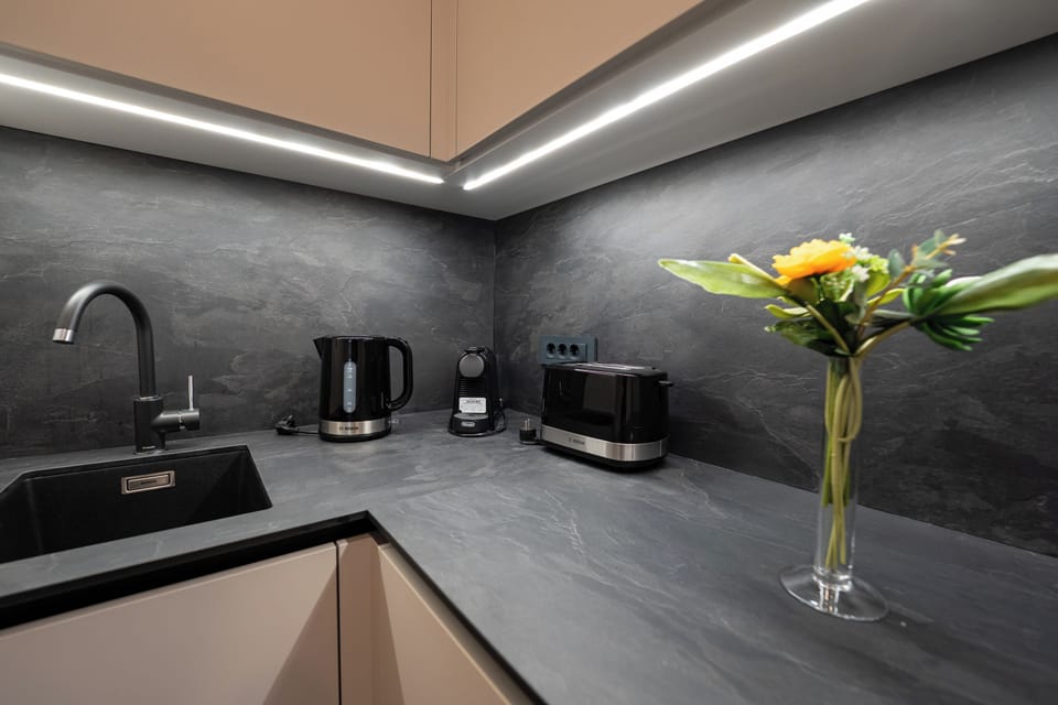 Luxury Apartment, 2 Bedrooms, Private Pool, Partial Ocean View | Private kitchen | Full-size fridge, oven, stovetop, dishwasher