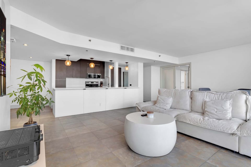 Bright living area with Smart TV