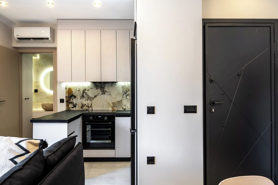 Apartment | Private kitchen | Full-size fridge, microwave, oven, stovetop
