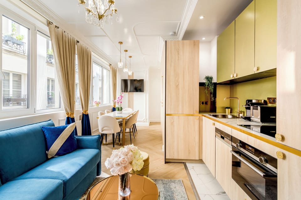 Apartment, Courtyard View | Living area | 43-inch Smart TV with cable channels, Netflix, streaming services