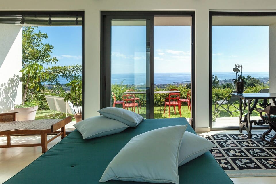 Light, elegant, comfortably furnished  interiors and great views.