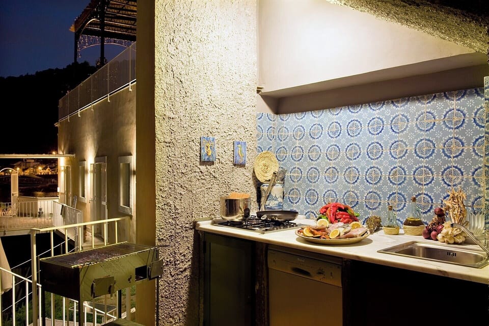 The fully equipped outdoor kitchen, where you might well decide to do most of your cooking!