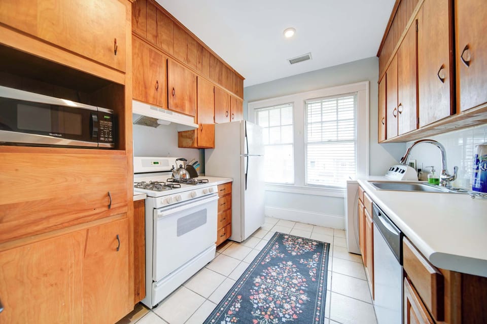 Our fully equipped kitchen has everything you need for home-cooked meals during long-term stays.