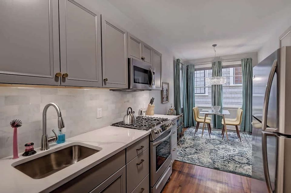 Whip up a quick snack or a multi-course meal in this professionally cleaned kitchen.