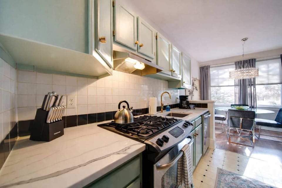 With modern appliances and ample storage, long-term stays welcome you to cook just like at home.
