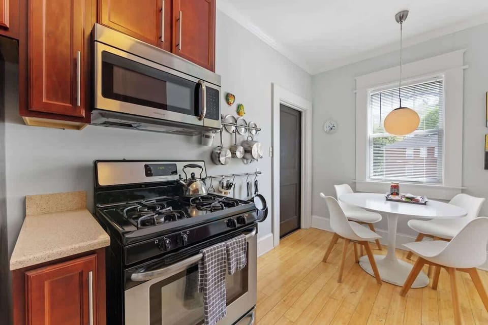 Dining space perfect for meals, remote work, or enjoying coffee with free Wi-Fi.