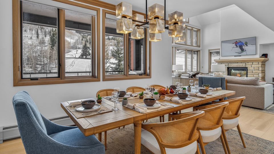 Dining Area, Main Level - With ski slope views.