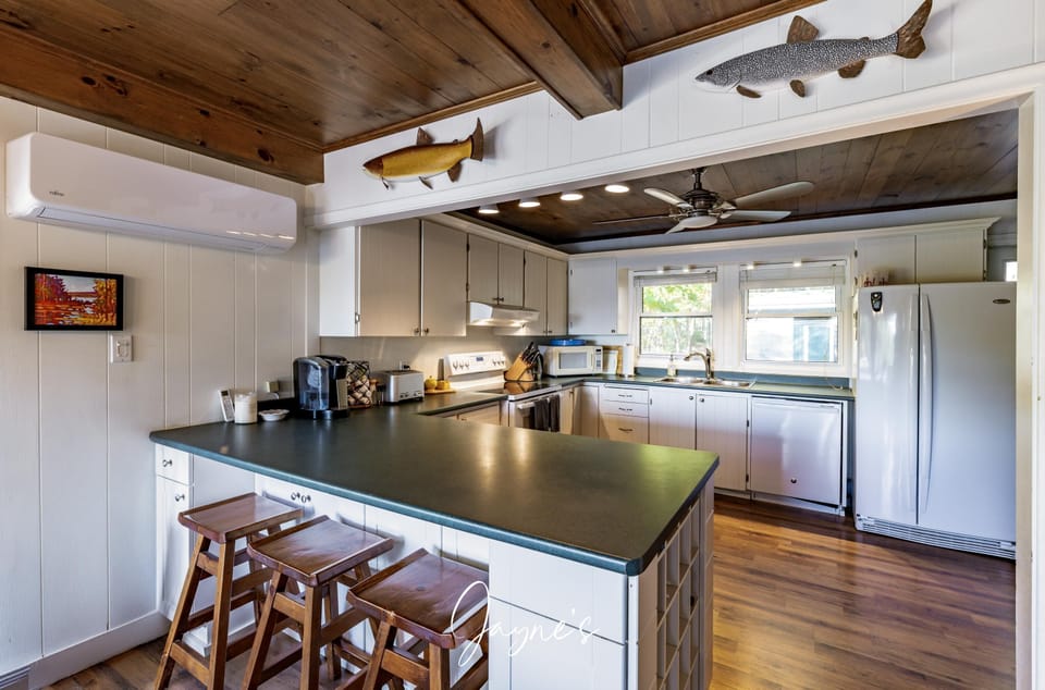Spacious kitchen with rustic charm and modern amenities