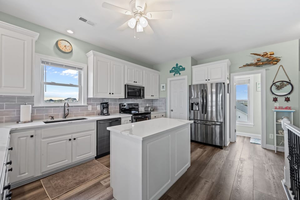 An open-concept kitchen