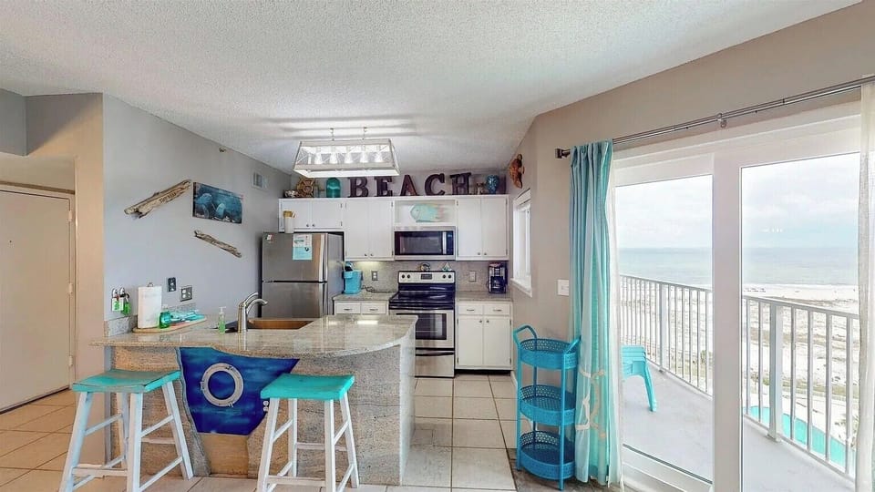 Family room and kitchen.