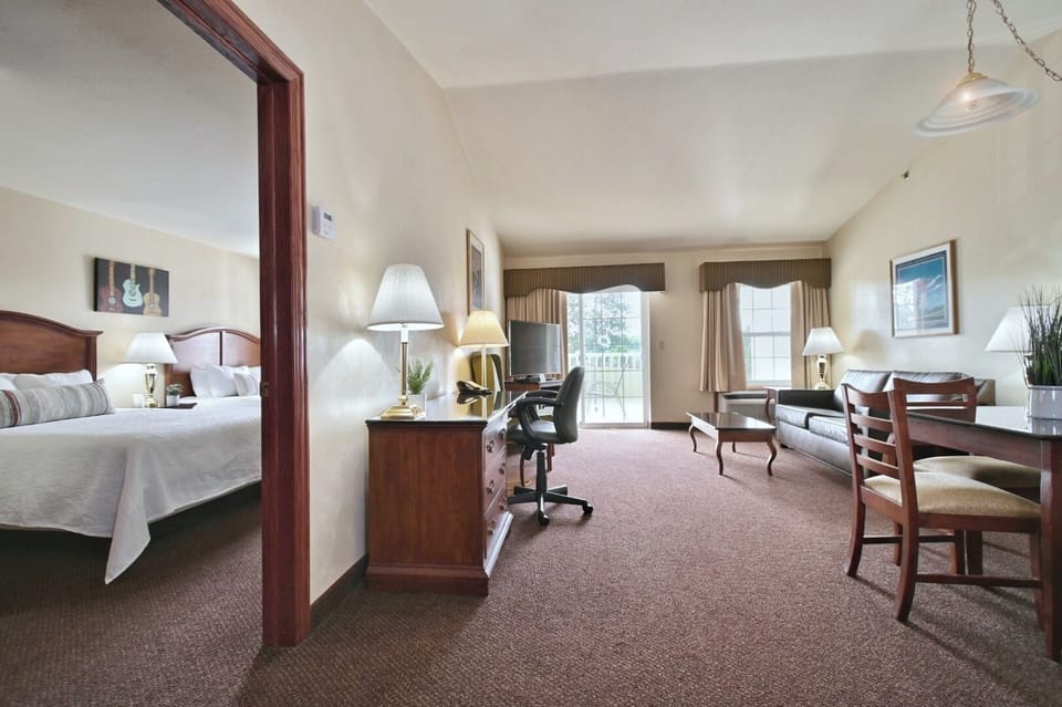 Walk through the open suite with room to breathe.