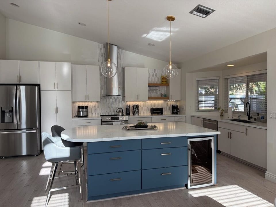 Kitchen with wine fridge