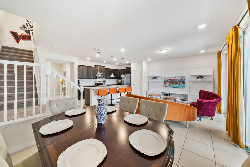 Elegant dining table set for family meals — enjoy quality time together during your stay