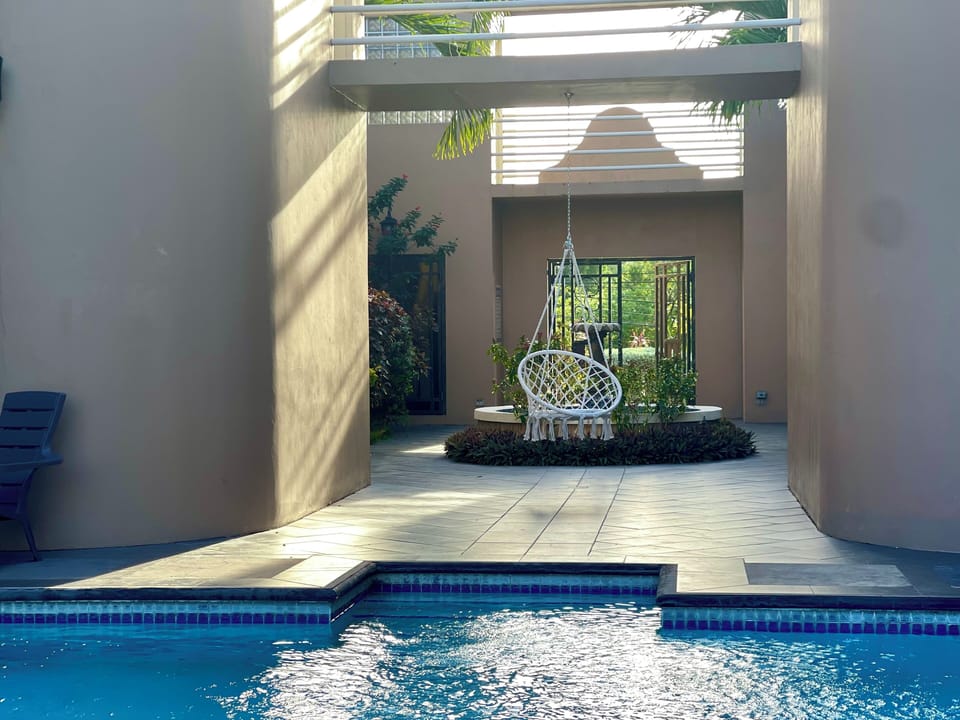 The pool provides a restful retreat to soak up the sun or just hide in the shade between the architecture. 